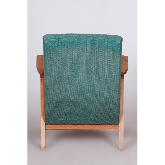 Image 1 of Vintage groen beukenhouten Art Deco fauteuil, Tsjechië 1940