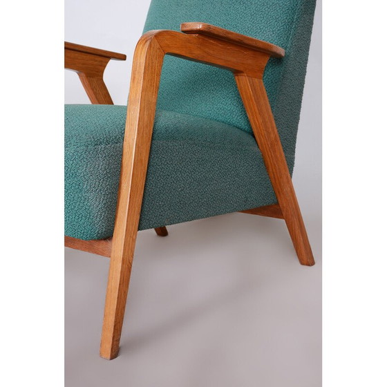 Image 1 of Vintage groen beukenhouten Art Deco fauteuil, Tsjechië 1940