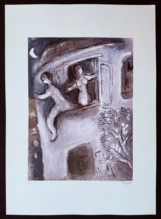 Image 1 of Marc Chagall: Gesigneerde Lithografie, Genummerd 17/300.