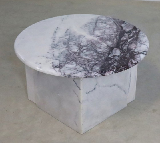 Image 1 of Vintage marmeren salontafel rond