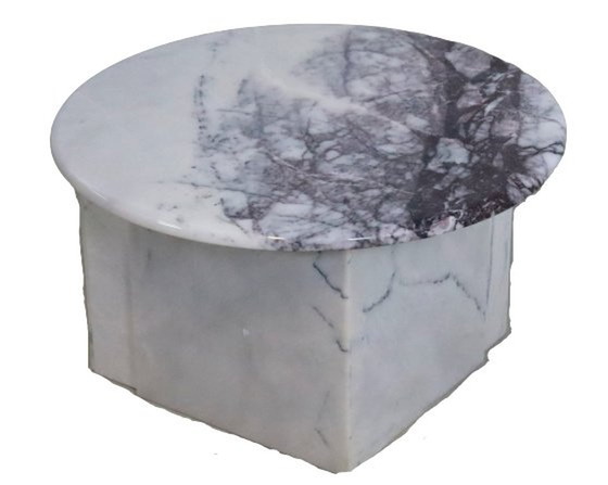 Image 1 of Vintage marmeren salontafel rond