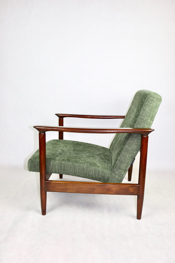 Image 1 of Vintage groene olijf Gfm-142 fauteuil