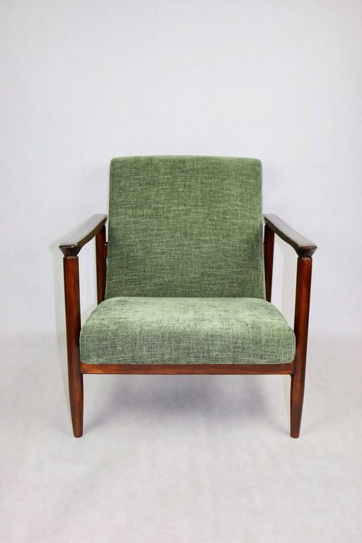 Vintage groene olijf Gfm-142 fauteuil