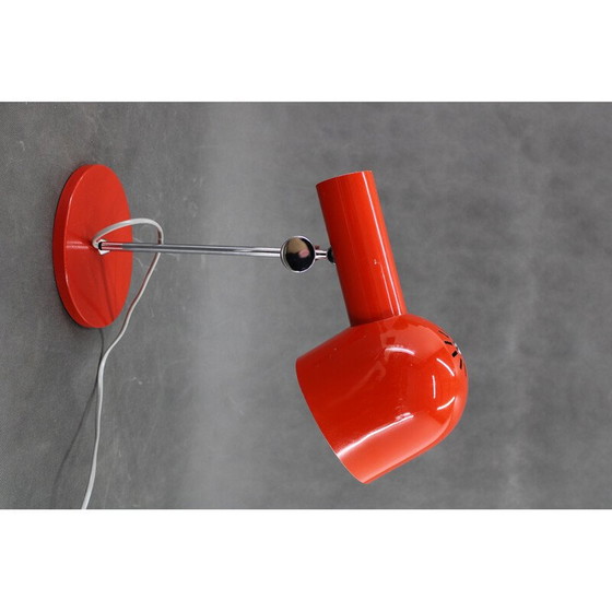 Image 1 of Vintage rode bureaulamp van Josef Hurka voor Napako, Tsjecho-Slowakije 1960