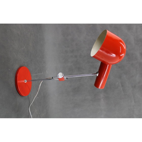 Image 1 of Vintage rode bureaulamp van Josef Hurka voor Napako, Tsjecho-Slowakije 1960