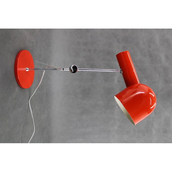 Image 1 of Vintage rode bureaulamp van Josef Hurka voor Napako, Tsjecho-Slowakije 1960