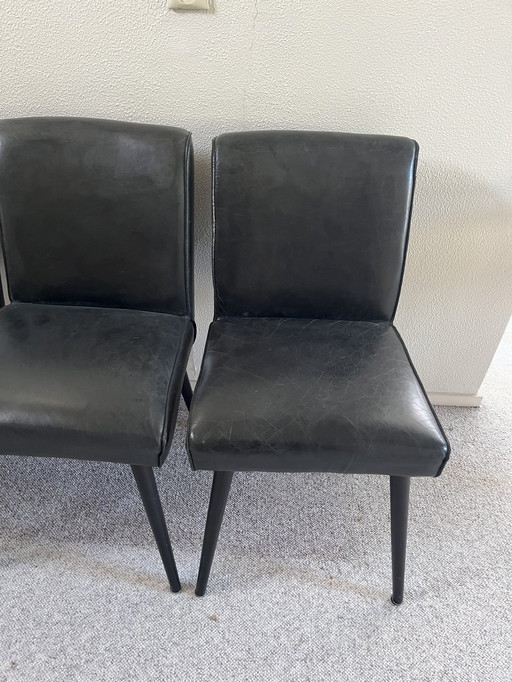 4x Aardeko lederen eetkamerstoelen