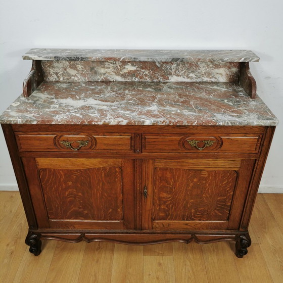 Image 1 of Vintage Frans Dressoir Commode, Ladekast Badkamermeubel Met Marmer Blad