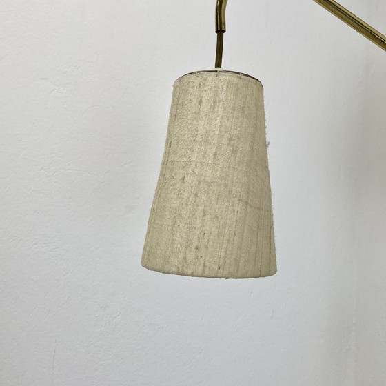 Image 1 of Minimalistische verstelbare zwenkarm met contragewicht messing wandlamp, Duitsland 1950S