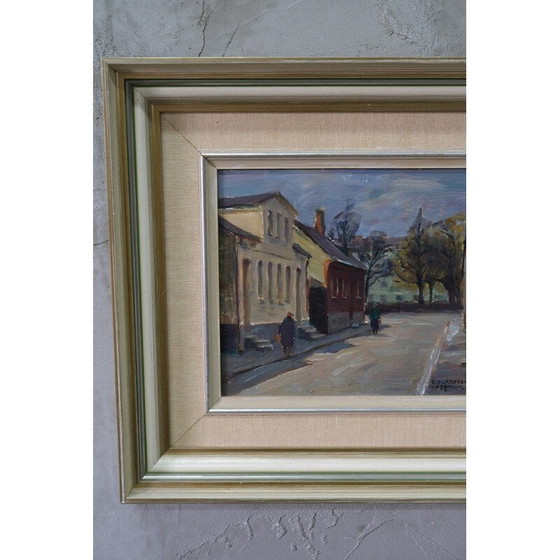 Image 1 of Modern vintage olieverfschilderij van Carl Oscar Larsson, Zweden 1958