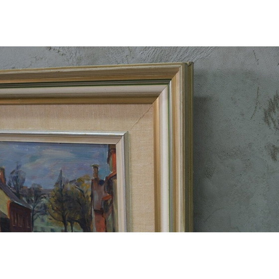 Image 1 of Modern vintage olieverfschilderij van Carl Oscar Larsson, Zweden 1958