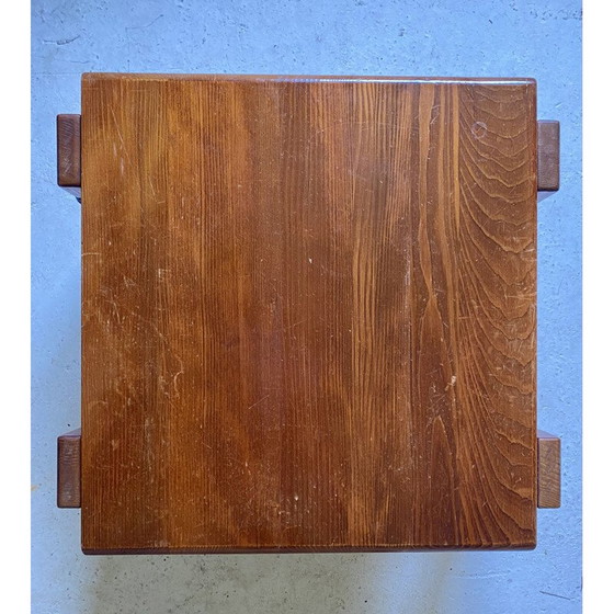 Image 1 of Paar vintage bijzettafels van massief grenenhout van Charlotte Perriand, jaren 1970