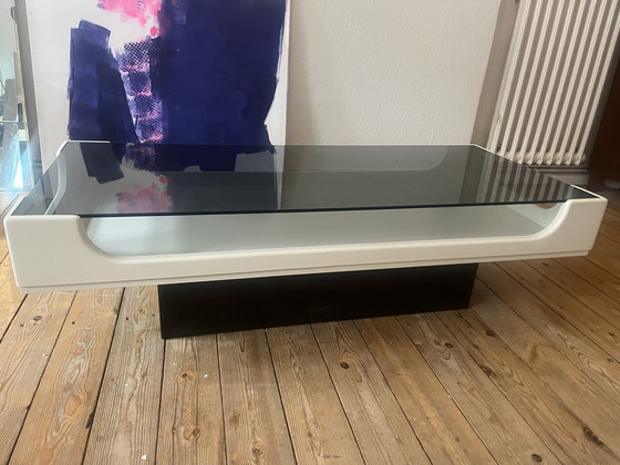 Image 1 of Space Age tafel gerookt glas