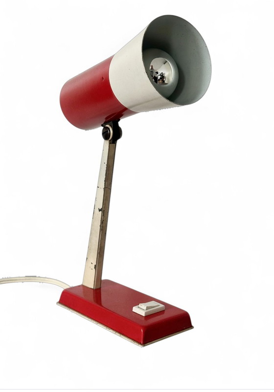 Image 1 of Vintage Jaren 50 Bureaulamp Metaal Industrieel Lamp 