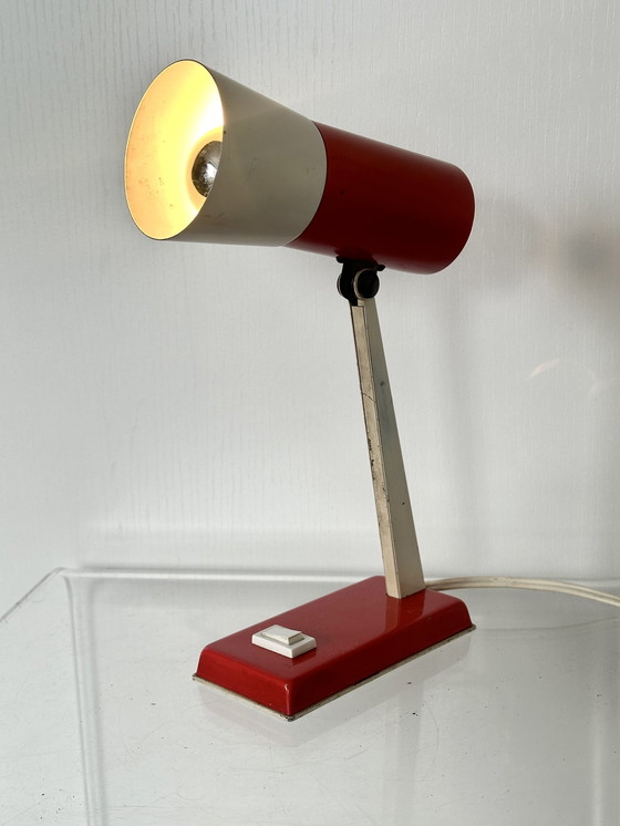 Image 1 of Vintage Jaren 50 Bureaulamp Metaal Industrieel Lamp 