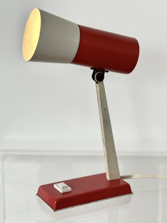 Image 1 of Vintage Jaren 50 Bureaulamp Metaal Industrieel Lamp 