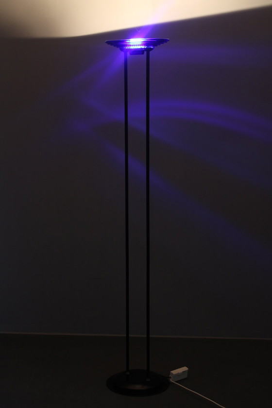 Image 1 of Halogeen staande lamp 1970S met glazen kap, Europa