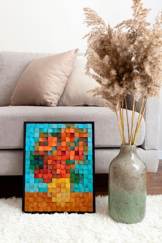 Image 1 of Houten Kunst "Zonnebloemen