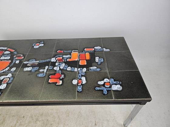 Image 1 of Tegeltafel Abstract Van Belgische Kunstenaar Adri