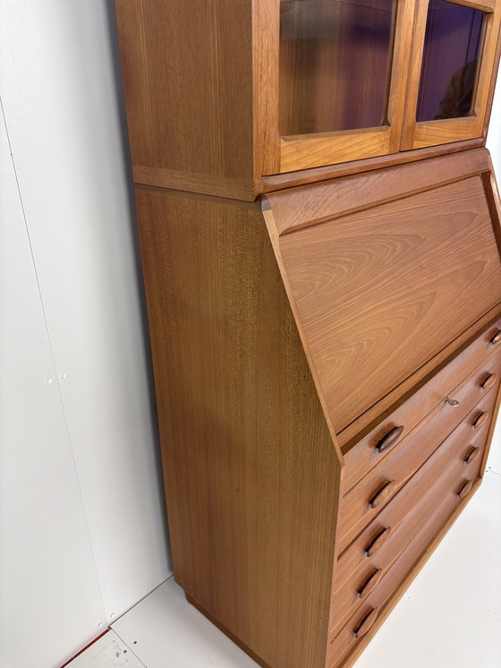 Image 1 of Vintage Dyrlund Secretaire Vitrinekast Teak