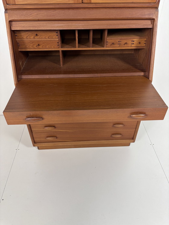 Image 1 of Vintage Dyrlund Secretaire Vitrinekast Teak