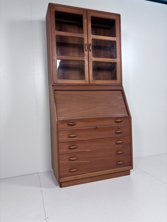 Image 1 of Vintage Dyrlund Secretaire Vitrinekast Teak