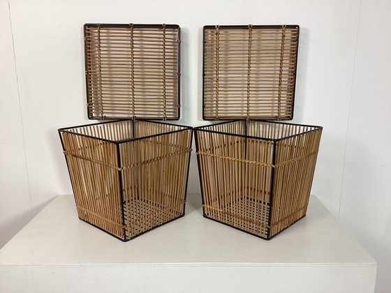 Image 1 of 2x Vintage  jaren’ 60 Rotan Baskets Manden