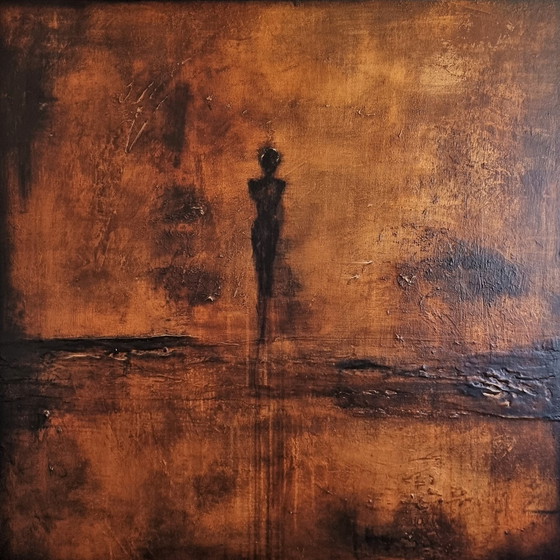 Image 1 of Frances Eckhardt - figuratief schilderij 90x90 + lijst