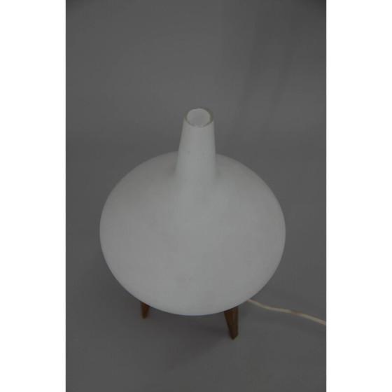 Image 1 of Vintage houten en glazen tafellamp van Uluv, Tsjecho-Slowakije 1960