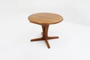 Vintage Deense Ronde Uitschuifbare Eettafel Massief Teak