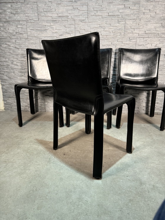 Image 1 of 4 X Cassina Cab 412 Zwart Leer