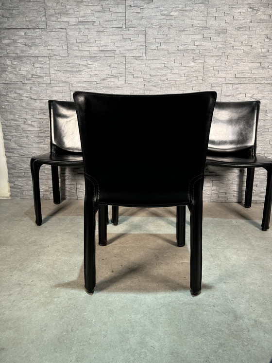 Image 1 of 4 X Cassina Cab 412 Zwart Leer