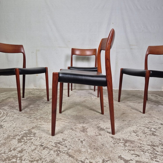 Image 1 of 4X Niels Møller Model 77 Vintage Deense Eetkamerstoel Teak