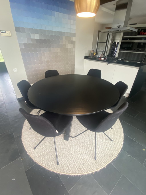 Gispen dukdalf tafel + 6x stoel