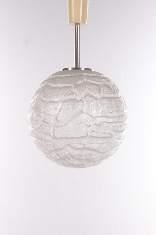 Doria Leuchten Glazen Globe Hanglamp, 1970s