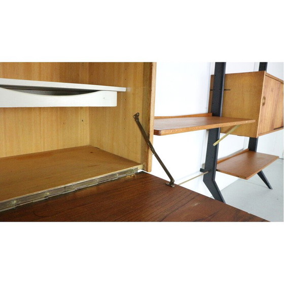 Image 1 of Vintage teak en eiken wandmeubel van William Watting voor Fristho, Nederland 1960