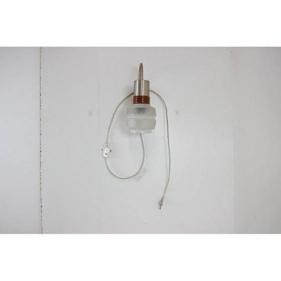 Image 1 of Vintage wandlamp van hout en glas, Duitsland 1970