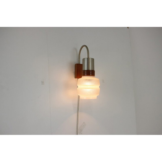 Image 1 of Vintage wandlamp van hout en glas, Duitsland 1970