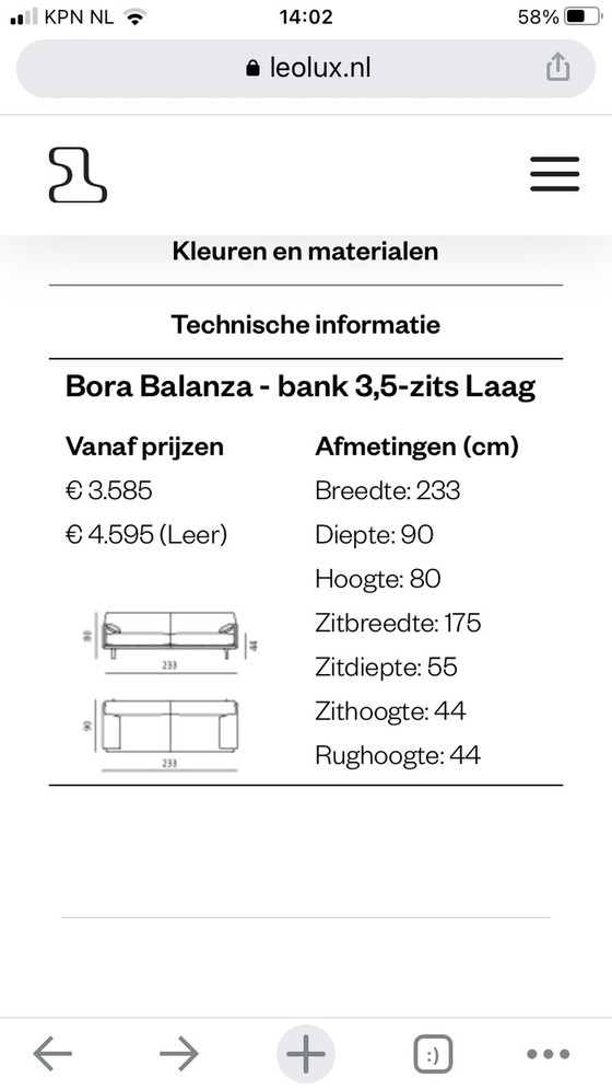 Image 1 of Leolux Bora Balanza bank met poef