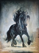 Olieverfschilderij, Fries Paard, Nanouk Weijnen 