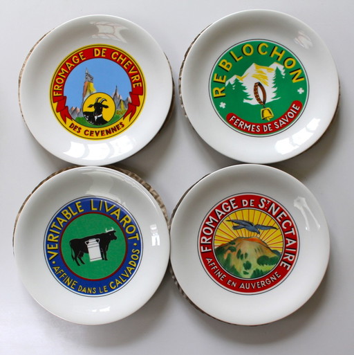 6x Porcelaine de Paris Kaasborden