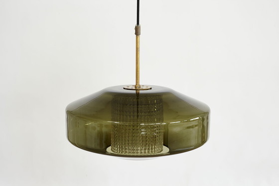 Image 1 of Glazen hanglamp ontworpen door Carl Fagerlund voor Orrefors, Zweden, jaren 1960.