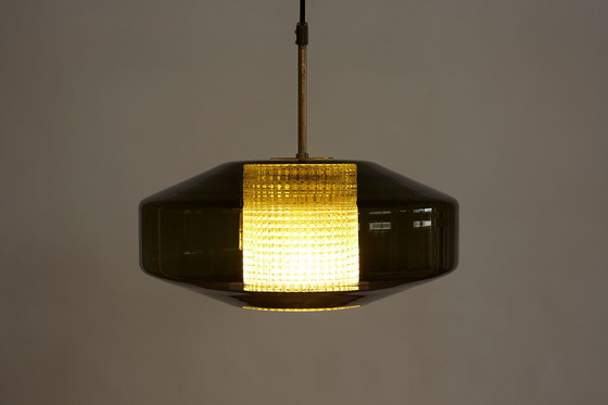 Image 1 of Glazen hanglamp ontworpen door Carl Fagerlund voor Orrefors, Zweden, jaren 1960.