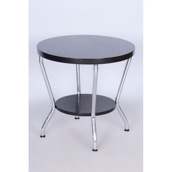 Image 1 of Vintage Bauhaus eiken en chromen salontafel door Hynek Gottwald, Tsjecho-Slowakije 1930