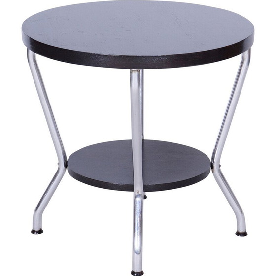 Image 1 of Vintage Bauhaus eiken en chromen salontafel door Hynek Gottwald, Tsjecho-Slowakije 1930