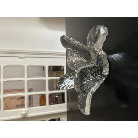 Image 1 of Vintage kristallen zakje met bloemdecoratie, 1970