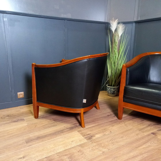 Image 1 of Donkerblauwe Vintage Clubfauteuil 1 Van 2