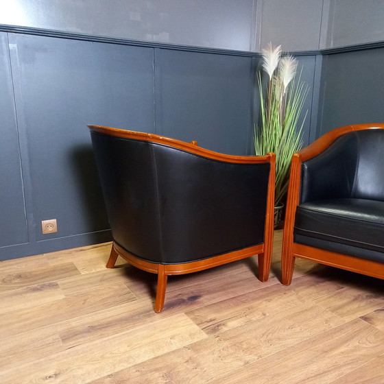 Image 1 of Donkerblauwe Vintage Clubfauteuil 1 Van 2