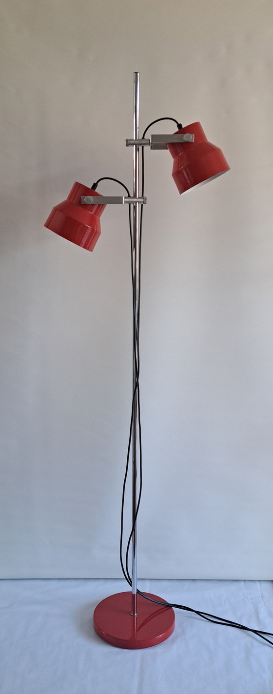 Image 1 of Vintage Dijkstra Vloerlamp / Dubbele Kelk / Jaren 70