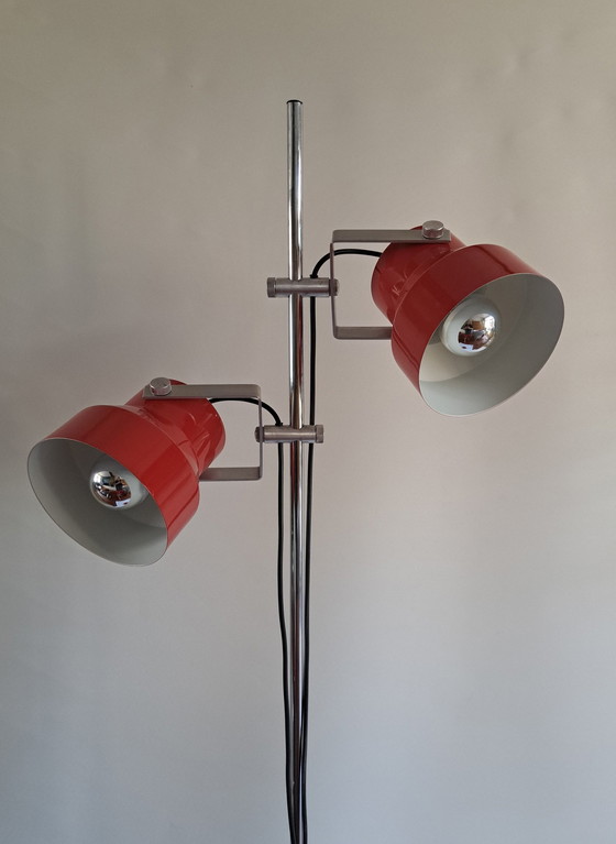 Image 1 of Vintage Dijkstra Vloerlamp / Dubbele Kelk / Jaren 70